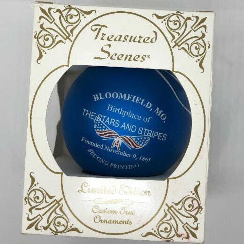 Patriotic Bloomfield, MO Christmas Ornament,  Birthplace of Stars and Stripes